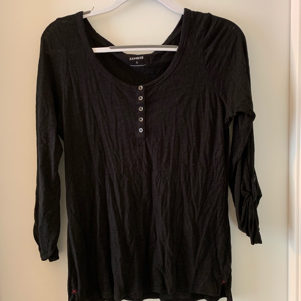 Express Black 3/4 Sleeve Blouse